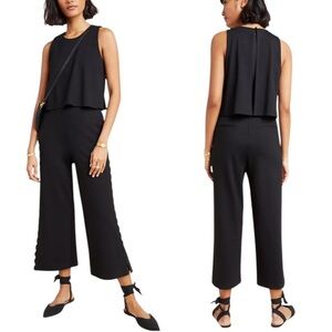 Anthropologie Freya Scalloped Knit Jumpsuit Black Size 2